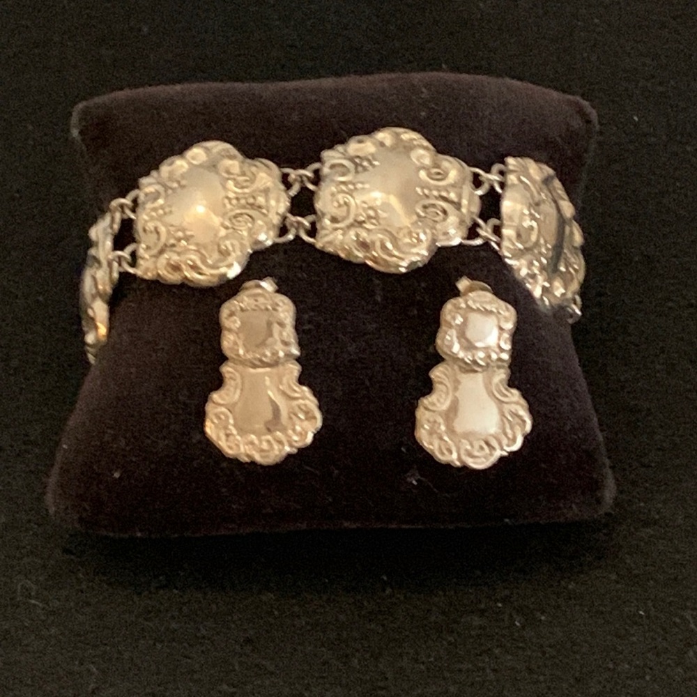 Vintage Sterling Bracelet and Earrings